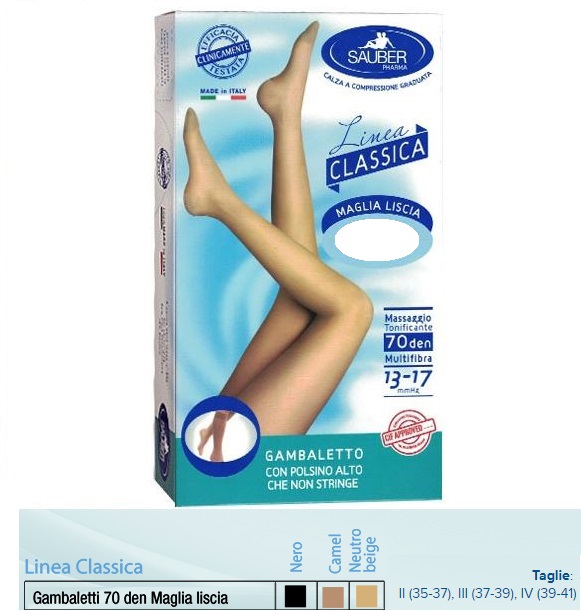 SAUBER GAMBALETTO MAGLIA LISCIA 70 DENARI CAMEL 2 - Farmaciapacini.it