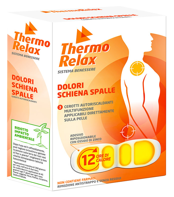 THERMORELAX CEROTTO AUTORISCALDANTE DOLORE SCHIENA/SPALLE 3 PEZZI - Farmaciapacini.it