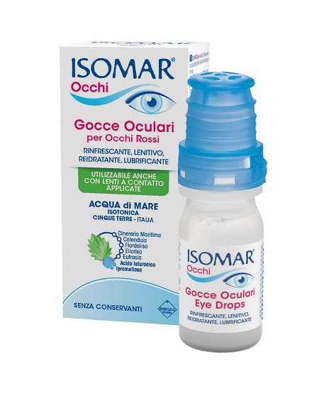 ISOMAR OCCHI GOCCE OCULARI ALL'ACIDO IALURONICO 0,20% 10 ML SENZA CONSERVANTI - Farmaciapacini.it