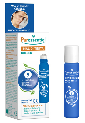 PURESSENTIEL ROLLER MAL DI TESTA AI 9 OLI ESSENZIALI 5 ML - Farmaciapacini.it