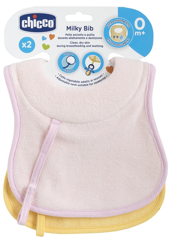 CHICCO BAVAGLINE 0M+ 2PZ ROSA - Farmaciapacini.it