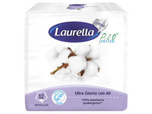 ASSORBENTE LAURELLA IN COTONE ULTRA GIORNO CON ALI 12 PEZZI - Farmaciapacini.it