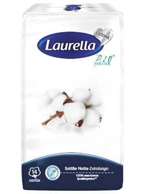 ASSORBENTE LAURELLA IN COTONE SOTTILE NOTTE DISTESO 14 PEZZI - Farmaciapacini.it