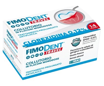 FIMODENT TRAVEL COLLUTORIO CLOREXIDINA SPDD 0,12% 14 FLACONCINI MONODOSE 10 ML - Farmaciapacini.it