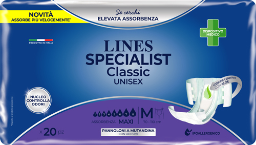PANNOLONE MUTANDA LINES SPECIALIST CLASSIC MM MAXI 20 PEZZI - Farmaciapacini.it