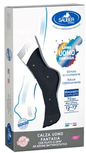 SAUBER CALZA UOMO FANTASIA Q-SKIN 70 DEN BLU POIS GIALLI TAGLIA P - Farmaciapacini.it