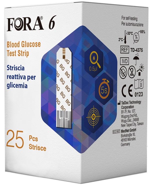 STRISCE MISURAZIONE GLICEMIA FORA 6 CONNECT BOX DA 25 PEZZI - Farmaciapacini.it