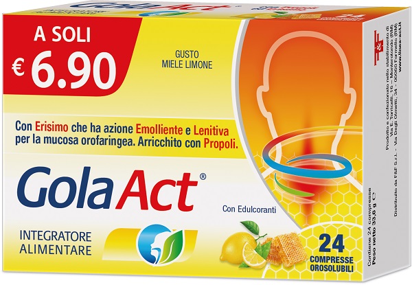 GOLA ACT MIELE LIMONE 24 COMPRESSE SOLUBILI 33,6 G - Farmaciapacini.it