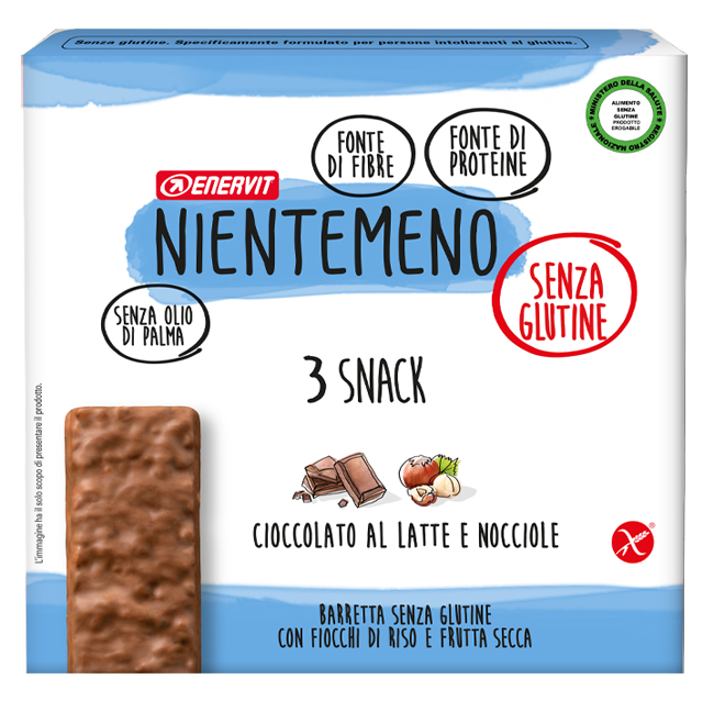 NIENTEMENO BAR CIOCCOLATO AL LATTE NOCCIOLE 3 X 33 G - Farmaciapacini.it