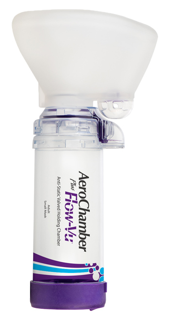 CAMERA DISTANZIATRICE ANTISTATICA AEROCHAMBER PLUS FLOWVU MASCHERA ADULTI SMALL VIOLA - Farmaciapacini.it