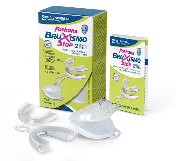 BITE UNIVERSALI AUTOMODELLANTI BRUXISMO STOP FORHANS 2 PEZZI - Farmaciapacini.it