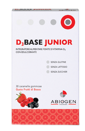 D3BASE JUNIOR 30 CARAMELLE GOMMOSE FRUTTI DI BOSCO - Farmaciapacini.it