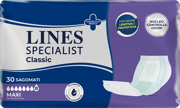PANNOLONE PER INCONTINENZA LINES SPECIAL CLASSIC SAGOMATO MAXI 30 PEZZI - Farmaciapacini.it