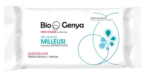 BIOGENYA FRESH HYGIENE PROTECTION 12 SALVIETTE MILLEUSI RINFRESCANTE IGIENIZZANTE - Farmaciapacini.it