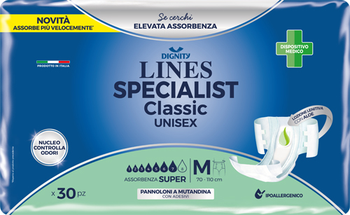 PANNOLONE MUTANDINA LINES SPECIALIST CLASSIC SUPER ULTRA MM 30 PEZZI - Farmaciapacini.it