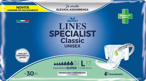 PANNOLONE MUTANDINA LINES SPECIALIST CLASSIC SUPER ULTRA MG 30 PEZZI - Farmaciapacini.it