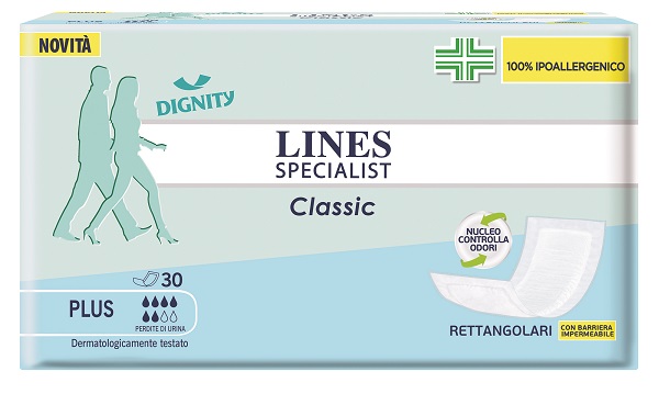 PANNOLONE LINES SPECIALIST CLASSIC RETTANGOLARE CON BARRIERA CONTROL 30 PEZZI - Farmaciapacini.it