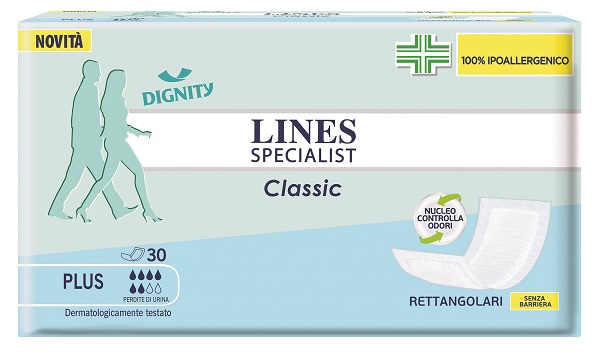 PANNOLONE LINES SPECIALIST CLASSIC RETTANGOLARE SENZA BARRIERA CONTROL 30 PEZZI - Farmaciapacini.it