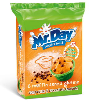 MR DAY MUFFIN SENZA GLUTINE CON PEPITE DI CIOCCOLATO FONDENTE 6 X 42 G - Farmaciapacini.it