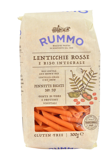 RUMMO PENNETTE RIGATE N 70 LENTICCHIE ROSSE E RISO INTEGRALE 300 G - Farmaciapacini.it