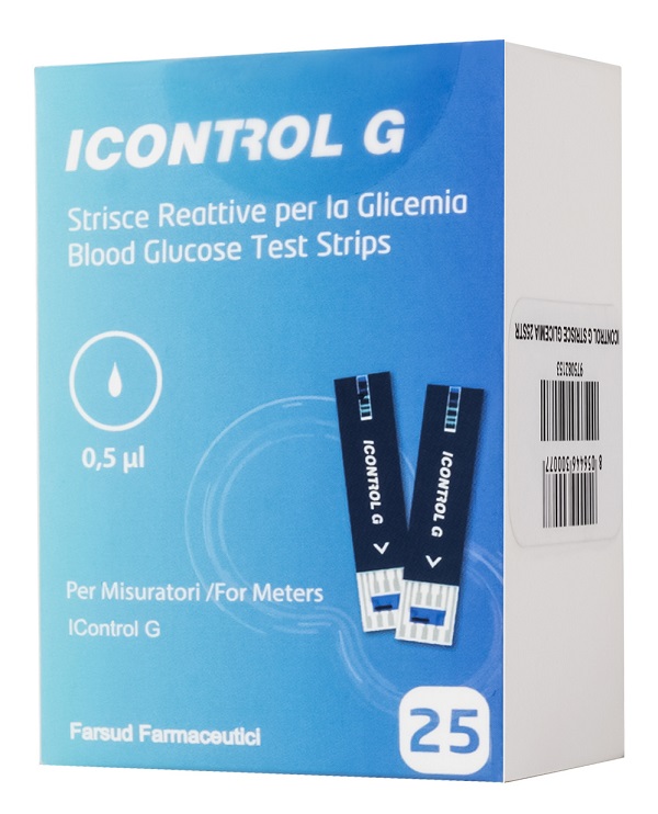 STRISCE MISURAZIONE GLICEMIA ICONTROL G 25 PEZZI - Farmaciapacini.it