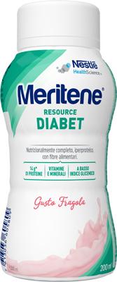 MERITENE RESOURCE DIABET FRAGOLA ALIMENTO IPERPROTEICO 28 VITAMINE E MINERALI 200 ML - Farmaciapacini.it