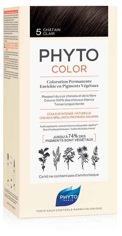 PHYTOCOLOR 5 CASTANO CHIARO 1 LATTE + 1 CREMA + 1 MASCHERA + 1 PAIO DI GUANTI - Farmaciapacini.it