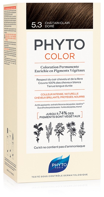 PHYTOCOLOR 5,3 CASTANO CHIARO DORATO LATTE + CREMA + MASCHERA + PAIO DI GUANTI - Farmaciapacini.it