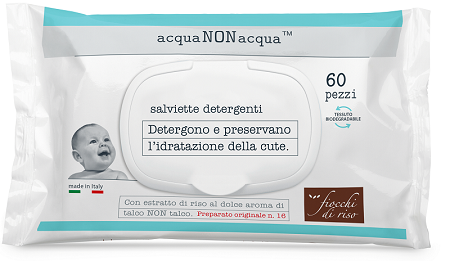 FIOCCHI DI RISO ACQUA NON ACQUA SALVIETTE DETERGENTI 60 PEZZI - Farmaciapacini.it