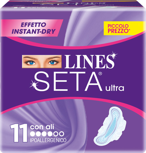 LINES SETA ULTRA ASSORBENTI CON ALI 11 PEZZI - Farmaciapacini.it