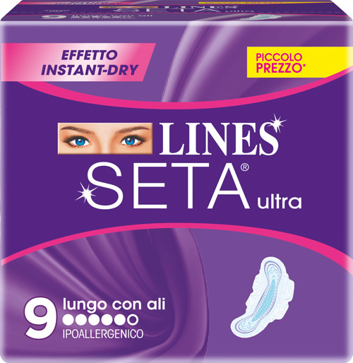 LINES SETA ULTRA ASSORBENTI LUNGHI 9 PEZZI - Farmaciapacini.it
