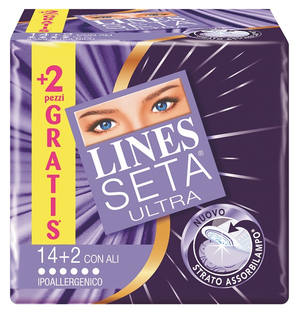 ASSORBENTE LINES SETA ULTRA CON ALI 16 PEZZI - Farmaciapacini.it