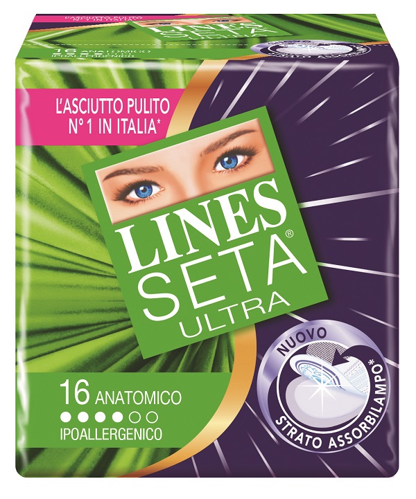 ASSORBENTE LINES SETA ULTRA ANATOMICO 16 PEZZI - Farmaciapacini.it