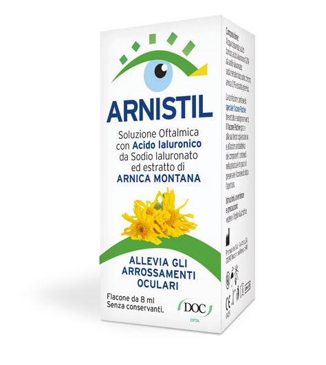 ARNISTIL SOLUZIONE OFTALMICA ACIDO IALURONICO 0,2% + ESTRATTO DI ARNICA MONTANA 0,1% FLACONE 8 ML - Farmaciapacini.it