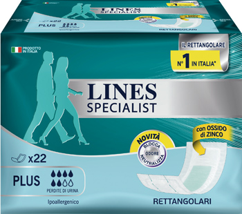 LINES SPECIALIST PANNOLONE RETTANGOLARE 22 PEZZI - Farmaciapacini.it