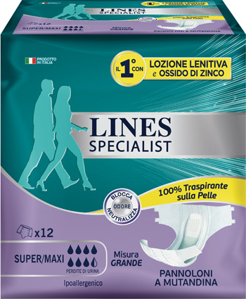 LINES SPECIALIST PANNOLONE A MUTANDA GRANDE 12  PEZZI - Farmaciapacini.it