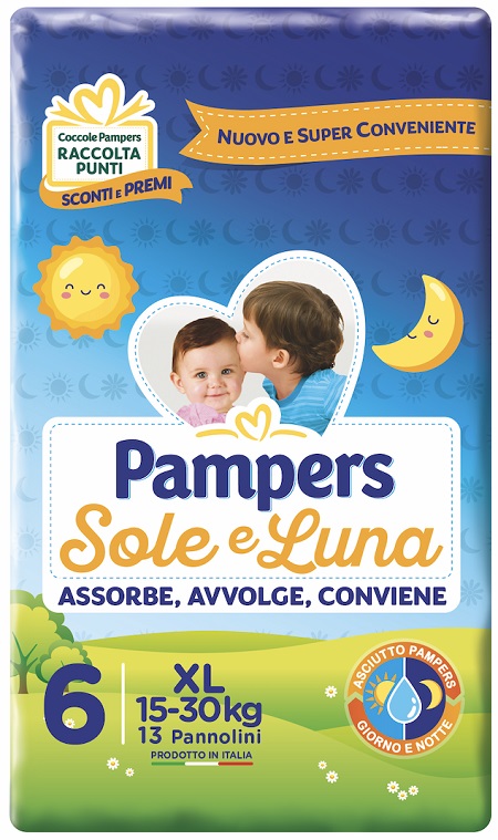 PAMPERS SOLE E LUNA XL 13 PEZZI - Farmaciapacini.it