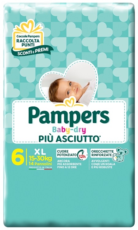PAMPERS BABY DRY DWCT XL 14 PEZZI - Farmaciapacini.it