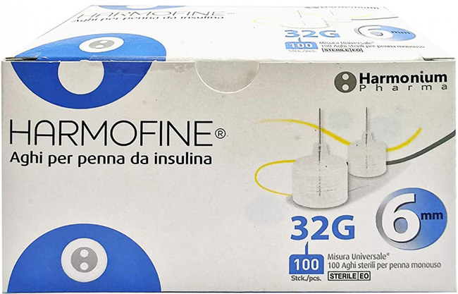 AGO HARMOFINE PENNA DA INSULINA GAUGE 32 6MM 100 PEZZI - Farmaciapacini.it