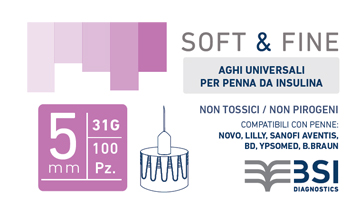 AGO PER PENNA DA INSULINA SOFT&FINE 31 GAUGE 5 MM 100 PEZZI - Farmaciapacini.it
