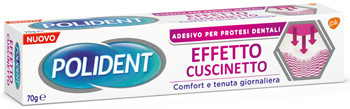 POLIDENT FISSATIVO EFFETTO CUSCINETTO ADESIVO PER PROTESI DENTALI 70 G - Farmaciapacini.it