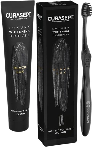 CURASEPT BLACK LUXURY WHITENING DENTIFRICIO 75 ML + SPAZZOLINO - Farmaciapacini.it