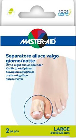 MASTER-AID FOOT CARE DIVARICATORE ALLUCE GIORNO/NOTTE TAGLIA L 2 PEZZI - Farmaciapacini.it