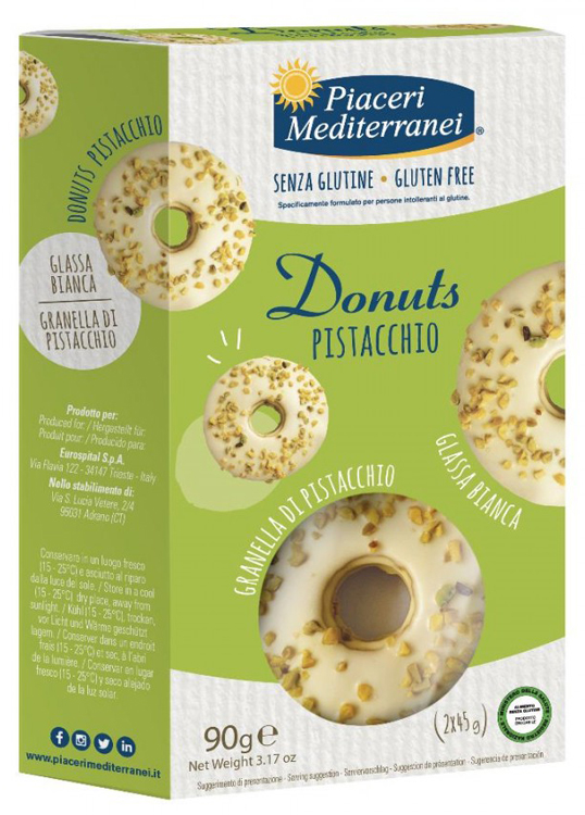 PIACERI MEDITERRANEI DONUTS PISTACCHIO 90 G - Farmaciapacini.it