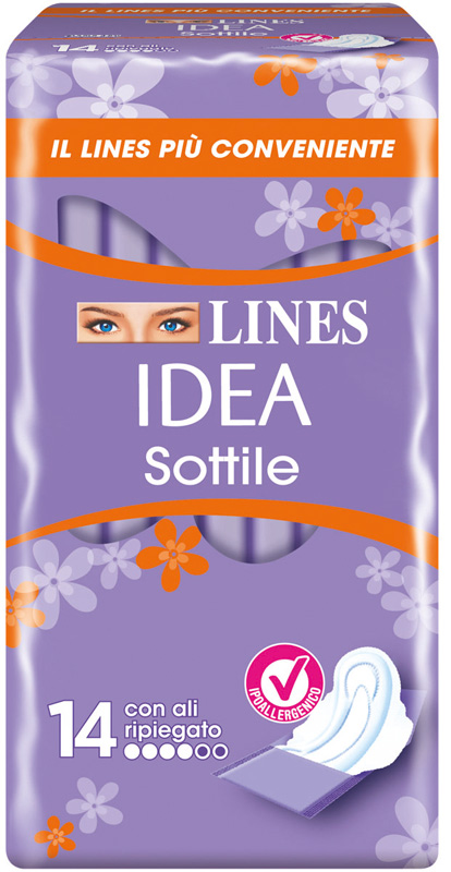 LINES IDEA ASSORBENTE SOTTILE RIPIEGATO CON ALI 14 PEZZI - Farmaciapacini.it