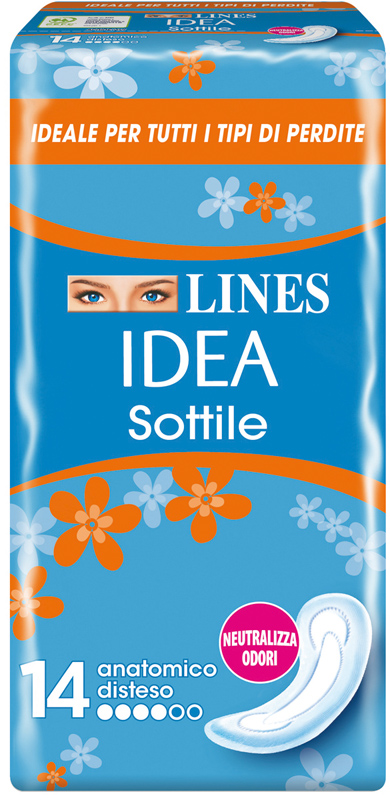 LINES IDEA ASSORBENTE SOTTILE DISTESO ANATOMICO 14 PEZZI - Farmaciapacini.it