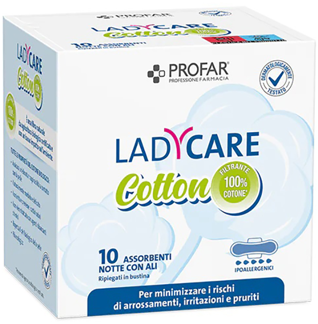 PROFAR LADY CARE ASSORBENTI BIO NOTTE CON ALI 10 PEZZI - Farmaciapacini.it