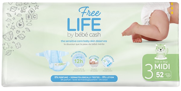 FREELIFE BY BEBECASH MIDI TAGLIA 3 4-9 KG GIROVITA 35-56 CM 52 PEZZI - Farmaciapacini.it