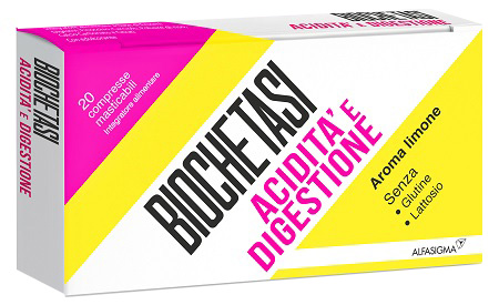 BIOCHETASI ACIDITA' E DIGESTIONE 20 COMPRESSE MASTICABILI AROMA LIMONE  - Farmaciapacini.it