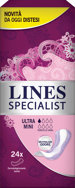PANNOLONE SAGOMATO LINES SPECIALIST ULTRAMINI 24 PEZZI FARMA - Farmaciapacini.it